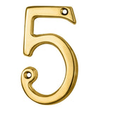 Carlisle Brass Door Furniture Polished Brass / Numerals / 9 Carlisle Brass - Numerals (0-9) Number 5 - Polished Brass