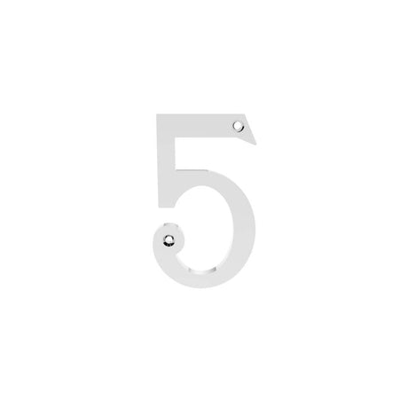 Carlisle Brass Door Furniture Polished Chrome / Numerals / 9 Carlisle Brass - Numerals (0-9) Number 5 - Polished Chrome