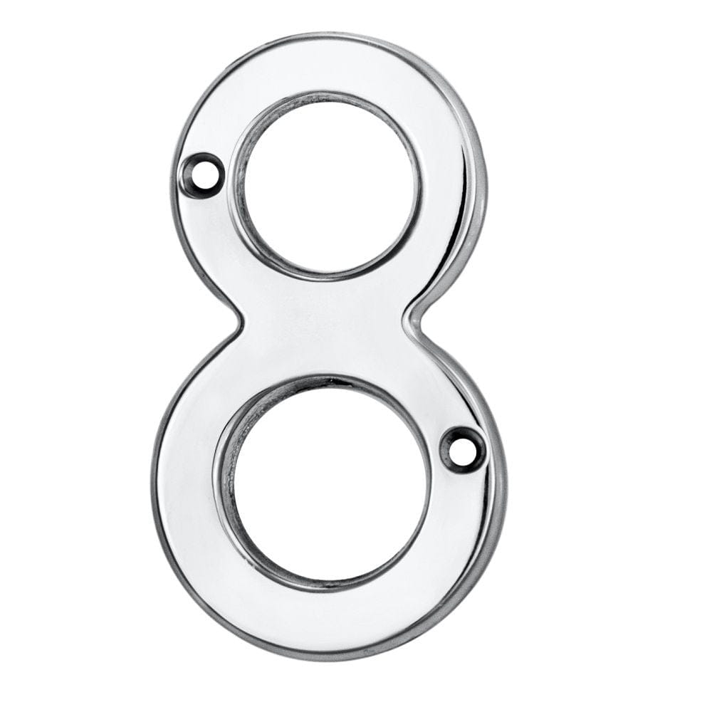 Carlisle Brass Door Furniture Polished Chrome / Numerals / 9 Carlisle Brass - Numerals (0-9) Number 8 - Polished Chrome