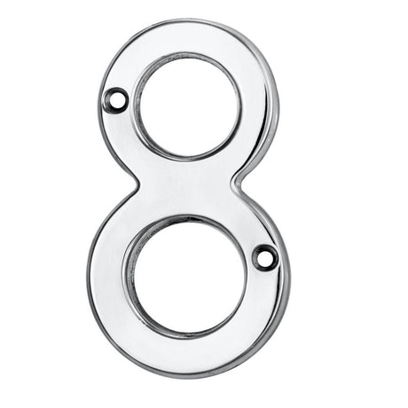 Carlisle Brass Door Furniture Polished Chrome / Numerals / 9 Carlisle Brass - Numerals (0-9) Number 8 - Polished Chrome