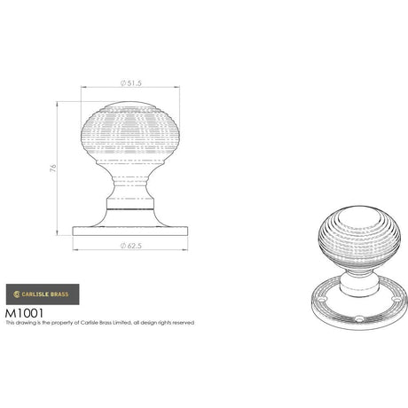 Carlisle Brass Door Furniture Satin Brass / Mortice Knobs Carlisle Brass - Queen Anne Mortice Knob - Satin Brass
