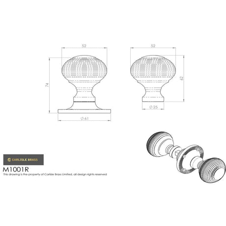 Carlisle Brass Door Furniture Satin Chrome / Rim Knobs Carlisle Brass - Queen Anne Mortice Rim Knob - Satin Chrome