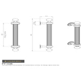 Carlisle Brass Door Furniture Polished Brass / Pull Handles (Bolt Through) Carlisle Brass - Reeded Grip Pull Handle - Polished Brass