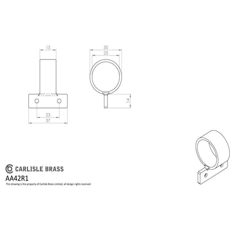 Carlisle Brass Window Furniture Polished Chrome / Sash Ring Carlisle Brass - Ring Sash Lift Vertical fit - Polished Chrome