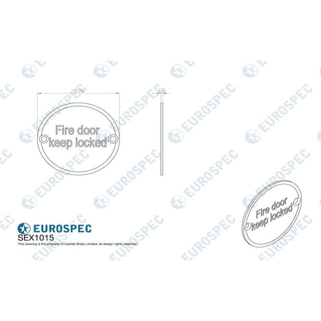 Carlisle Brass Door Furniture Matt Black / Signs Carlisle Brass - Signage Fire Door - Keep Locked - Matt Black