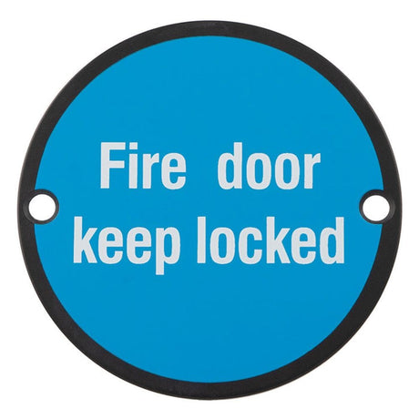 Carlisle Brass Door Furniture Matt Black / Signs Carlisle Brass - Signage Fire Door - Keep Locked - Matt Black