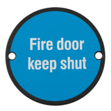 Carlisle Brass Door Furniture Matt Black / Signs Carlisle Brass - Signage Fire Door - Keep Shut - Matt Black