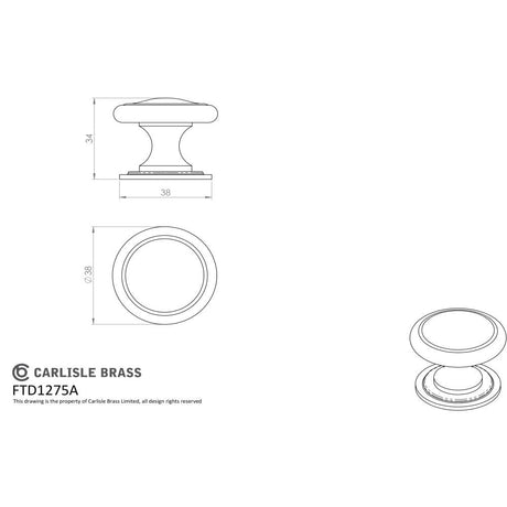 Carlisle Brass Cabinet Hardware Bronze Finish / Cabinet Knobs Carlisle Brass - Solid Bronze Cottage Knob - Bronze