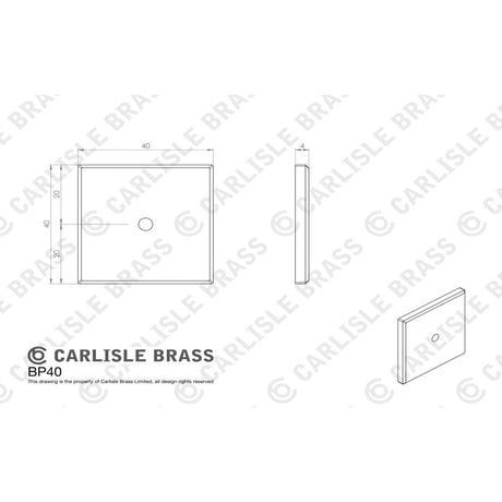 Carlisle Brass Cabinet Hardware Polished Chrome / Cabinet Knob on Backplate Carlisle Brass - Square Cupboard knob Backplate