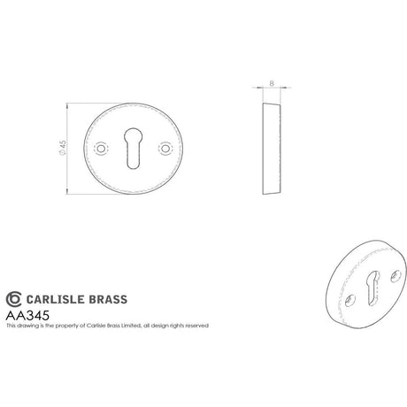 Carlisle Brass Door Furniture Satin Chrome / Mortice Key Profile Escutcheons Carlisle Brass - Standard Profile Escutcheon - Satin Chrome