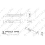 Carlisle Brass Accessories Polished Chrome / Flush Bolts Carlisle Brass - Sunk Slide Flush Bolt - Polished Chrome