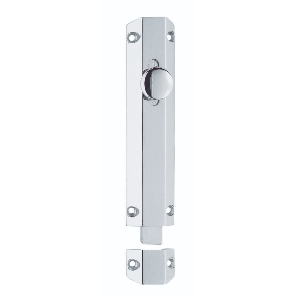 Carlisle Brass Accessories Polished Chrome / Straight Surface Bolts / 150mm / 6" Carlisle Brass - Surface Bolt 156mm - Polished Chrome