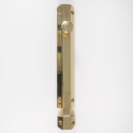 Carlisle Brass Accessories Polished Brass / Straight Surface Bolts / 200mm / 8" Carlisle Brass - Surface Bolt 203mm - Polished Brass