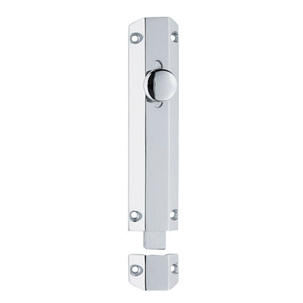 Carlisle Brass Accessories Polished Chrome / Straight Surface Bolts / 200mm / 8" Carlisle Brass - Surface Bolt 203mm - Polished Chrome