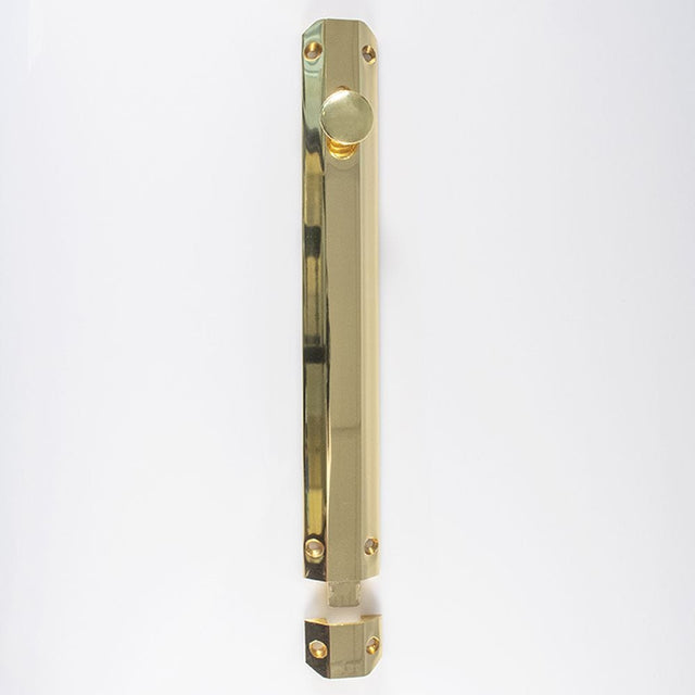 Carlisle Brass Accessories Polished Brass / Straight Surface Bolts / 250mm / 10" Carlisle Brass - Surface Bolt 255mm - Polished Brass