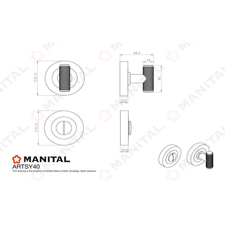 Carlisle Brass Door Furniture Polished Chrome / No Carlisle Brass - Syntax Turn & Release - Polished Chrome