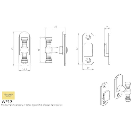Carlisle Brass Cabinet Hardware Polished Chrome / Cabinet Turn Catch Carlisle Brass - T-Handle Fastener - Polished Chrome