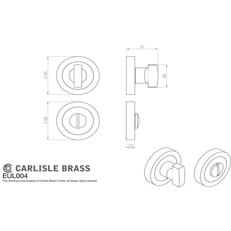 Carlisle Brass Door Furniture Satin Nickel / No Carlisle Brass - Thumbturn & Release - Satin Nickel