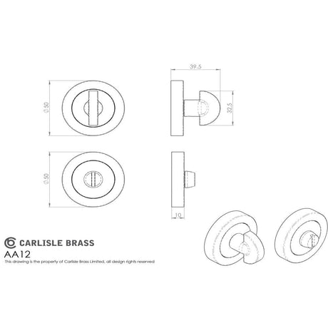 Carlisle Brass Door Furniture Polished Chrome / No Carlisle Brass - Turn and Release - Polished Chrome