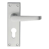 Carlisle Brass Door Furniture Satin Chrome / Euro Profile Lock Handles Carlisle Brass - Victorian Lever on Euro Lock Backplate - Satin Chrome
