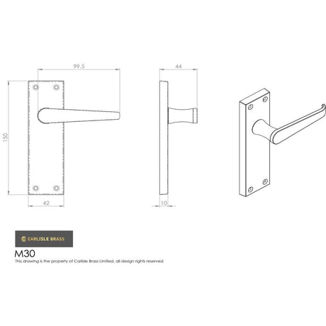 Carlisle Brass Door Furniture Polished Brass / Std. Lock Handles Carlisle Brass - Victorian Lever on Lock Backplate - Polished Brass