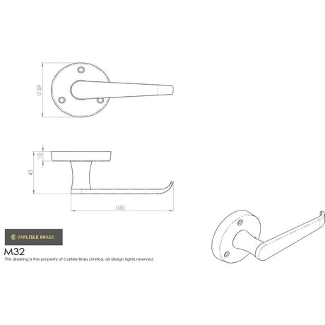 Carlisle Brass Door Furniture Polished Brass / Round Rose Carlisle Brass - Victorian Lever on Round Rose - Polished Brass