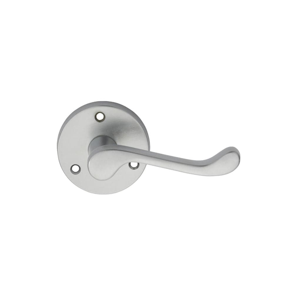 Carlisle Brass Door Furniture Satin Chrome / Round Rose Carlisle Brass - Victorian Scroll Lever on Round Rose - Satin Chrome