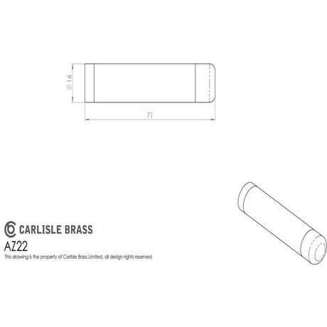Carlisle Brass Door Furniture Satin Chrome / Projection Door Stop Carlisle Brass - Wall Mounted Cylinder Door Stop - Satin Chrome