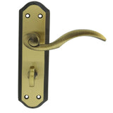 Carlisle Brass Door Furniture Florentine Bronze / Bathroom Lock Handles Carlisle Brass - Wentworth Lever on WC Backplate - Florentine Bronze