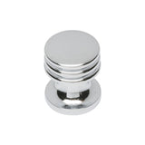 This is an image of a FTD - Ringed Knob - Polished Chrome that is availble to order from Trade Door Handles in Kendal.