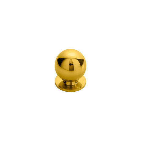 This is an image of a FTD - Ball Knob 25mm - Polished Brass that is availble to order from Trade Door Handles in Kendal.