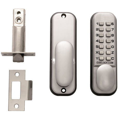 This is an image of a Carlisle Brass - Mechanical Digital Door Lock - Silver Grey that is availble to order from Trade Door Handles in Kendal.