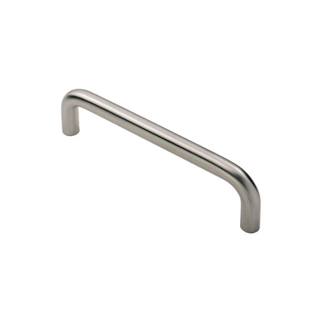 This is an image of a Eurospec - Cabinet Pull D Handle - Satin Stainless Steel that is availble to order from Trade Door Handles in Kendal.