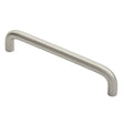 This is an image of a Eurospec - Cabinet Pull D Handle - Satin Stainless Steel that is availble to order from Trade Door Handles in Kendal.