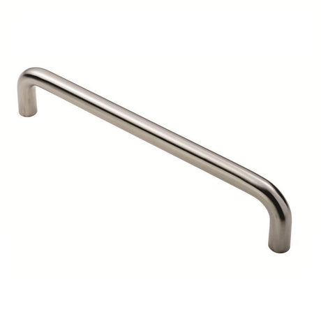 This is an image of a Eurospec - 19mm D Pull Handle, 450mm Centres - Satin Stainless Steel that is availble to order from Trade Door Handles in Kendal.