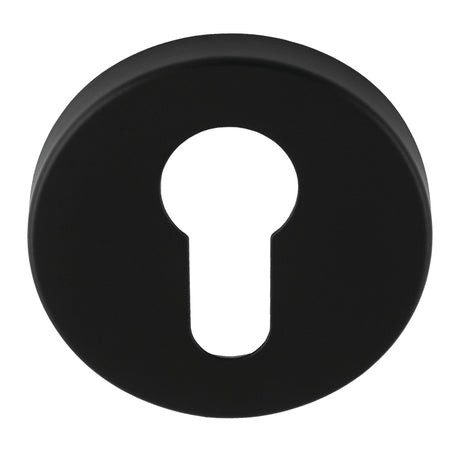 This is an image of a Eurospec - Euro Escutcheon - Matt Black cse1005mb that is availble to order from Trade Door Handles in Kendal.