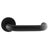 High quality image of Eurospec - Nera Safety Lever on Sprung Rose - Matt Black | Sku. csl1190mb | available to order from Trade Door Handles in Kendal.