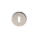 This is an image of a Eurospec - Standard Lock Escutcheon - Bright Stainless Steel that is availble to order from Trade Door Handles in Kendal.