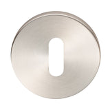 This is an image of a Eurospec - Standard Profile Escutcheon - Satin Stainless Steel that is availble to order from Trade Door Handles in Kendal.