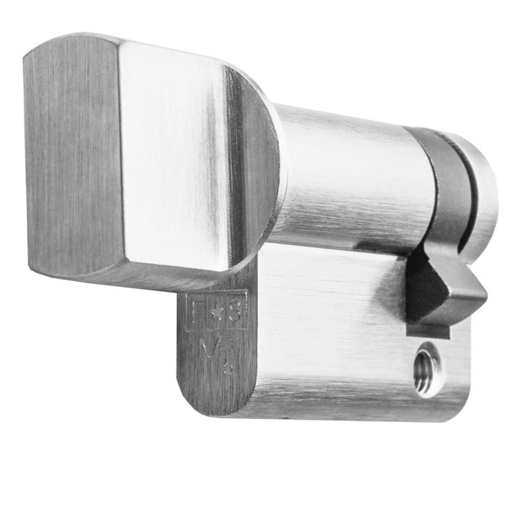 This is an image of a Eurospec - Euro Single Thumbturn 45mm - Satin Chrome that is availble to order from Trade Door Handles in Kendal.