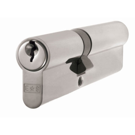 This is an image of a Eurospec - Offset Euro Double Cylinder - Satin Chrome that is availble to order from Trade Door Handles in Kendal.