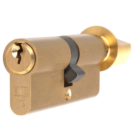 This is an image of a Carlisle Brass - Euro Cylinder and Turn - Satin Brass that is availble to order from Trade Door Handles in Kendal.