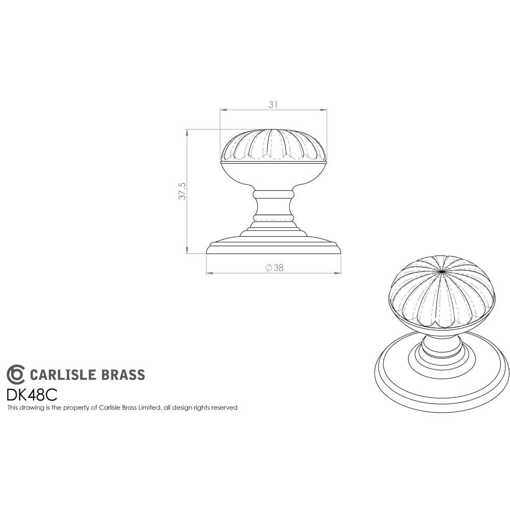 Delamain Cabinet Hardware Polished Chrome / Cabinet Knobs / 32mm Dia. Delamain - Flower Knob 32mm - Polished Chrome
