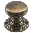 Delamain Cabinet Hardware Florentine Bronze / Cabinet Knobs / 28mm Dia. Delamain - Ringed Knob 28mm - Florentine Bronze