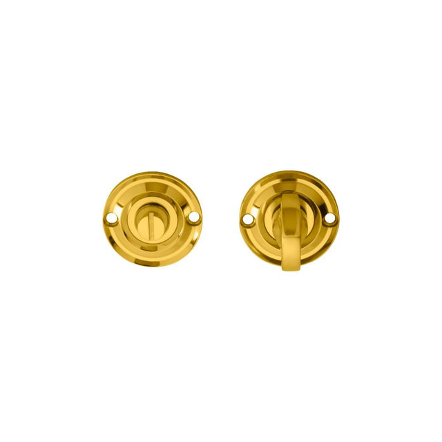 This is an image of a Carlisle Brass - Delamain Small Turn and Release - Polished Brass that is availble to order from Trade Door Handles in Kendal.