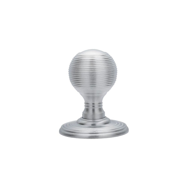 This is an image of a Carlisle Brass - Delamain Reeded Mortice Knobs - Satin Chrome that is availble to order from Trade Door Handles in Kendal.