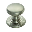 This is an image of a Delamain - Ringed Knob 35mm - Satin Nickel that is availble to order from Trade Door Handles in Kendal.