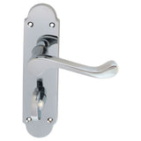 This is an image of a Carlisle Brass - Oakley Lever on WC Backplate - Polished Chrome that is availble to order from Trade Door Handles in Kendal.