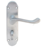 This is an image of a Carlisle Brass - Oakley Lever on WC Backplate - Satin Chrome that is availble to order from Trade Door Handles in Kendal.