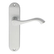 This is an image of a Carlisle Brass - Andros Lever on Latch Backplate - Satin Chrome that is availble to order from Trade Door Handles in Kendal.